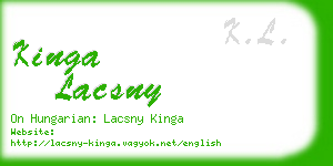 kinga lacsny business card